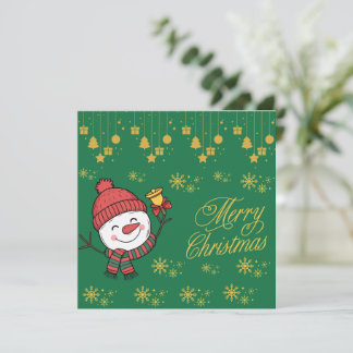 Festividades Cartão de Natal de Homem de Neve Elegante