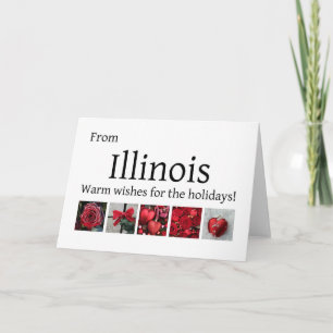 Festividades Cartão de Natal de Illinois com enfeites