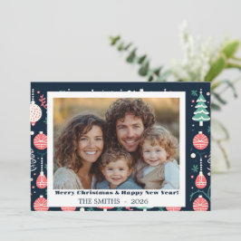 Festividades Cartão de Natal de Impressão de Feriado Azul