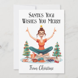 Festividades Cartão de Natal de Instrutor Yoga Personalizado