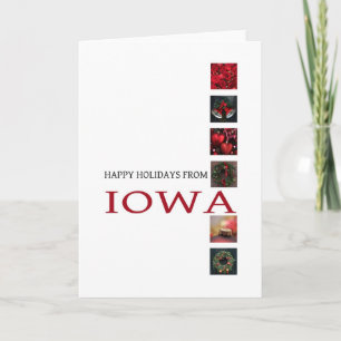 Festividades Cartão de Natal de Iowa com ornamentos