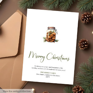 Festividades Cartão de Natal de Jarra de Cookies Minimalista Rú