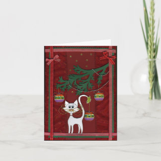 Festividades Cartão de Natal de Jingle de Gatinho artesanal
