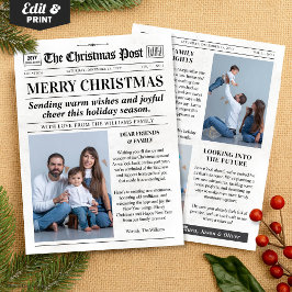 Festividades Cartão de Natal de Jornal Personalizado, Foto de N