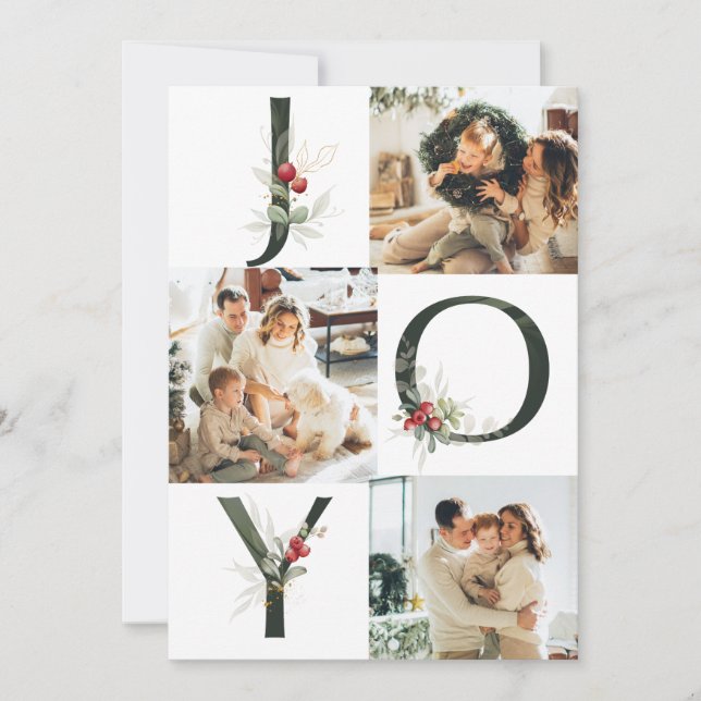 Festividades Cartão de Natal de Joy Colage 3 Photo Holiday (Frente)