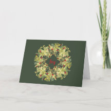 Cartão de Natal de Joy Seasonal Wreath