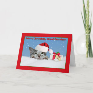 Festividades Cartão de Natal de Kitten do excelente Grandson