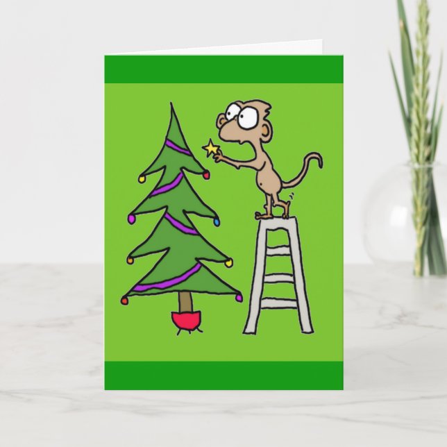 Festividades Cartão de Natal de Macaco (Frente)