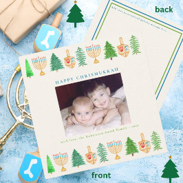 Festividades Cartão de Natal de Mensagem de Feriado de Foto Chr