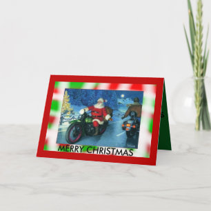 Festividades Cartão de natal de motocicleta