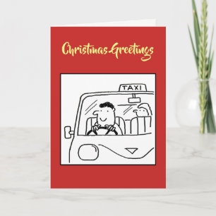 Festividades Cartão de Natal De Motorista De Táxi