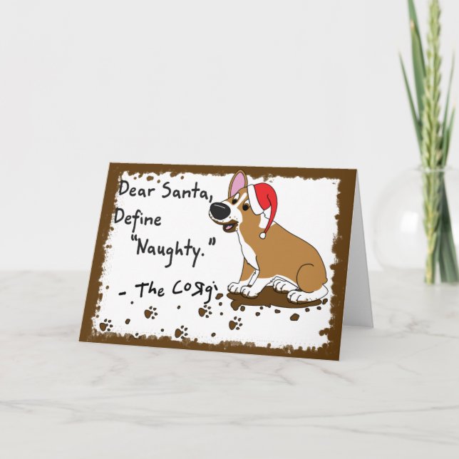 Festividades Cartão de Natal de Muddy Corgi (Frente)