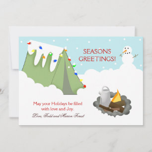 Festividades Cartão de Natal de Natal de Tent Camping Snow Hol