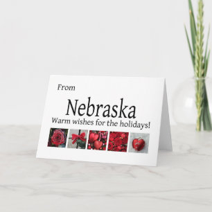 Festividades Cartão de Natal de Nebraska com enfeites