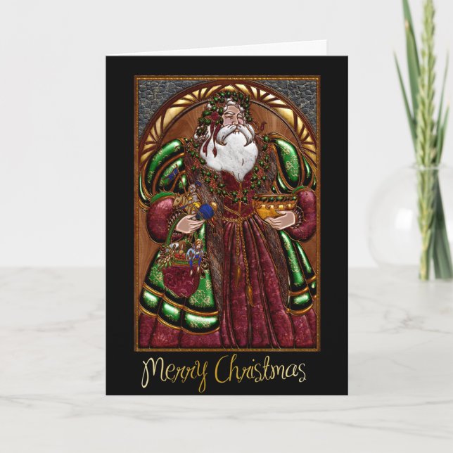 Festividades Cartão de Natal de Negócios Corporativo com Papais (Frente)