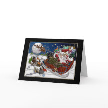 Cartão de Natal de Negócios Corporativo com Papais