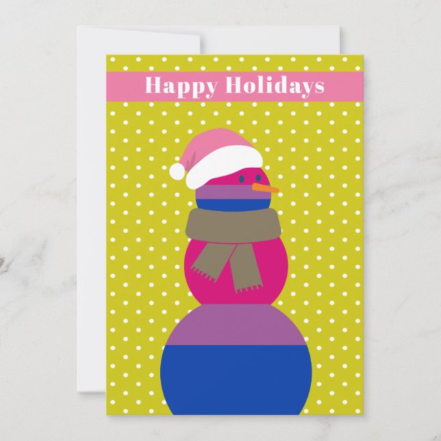 Festividades Cartão de natal de Neve Bissexual (Frente)