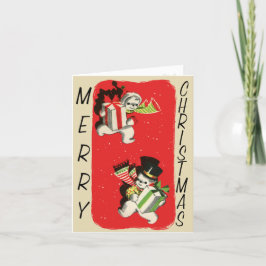 Festividades Cartão de Natal De Neve Com Estilo Retroativo