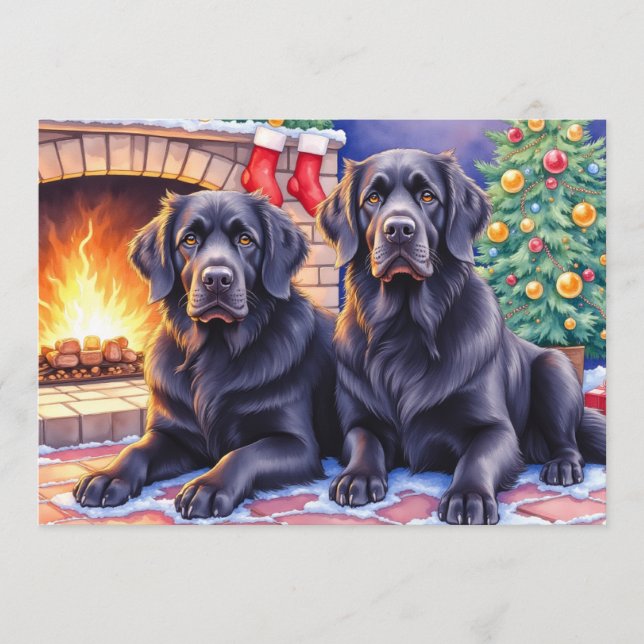 Festividades Cartão de Natal de Newfoundlander (Frente)