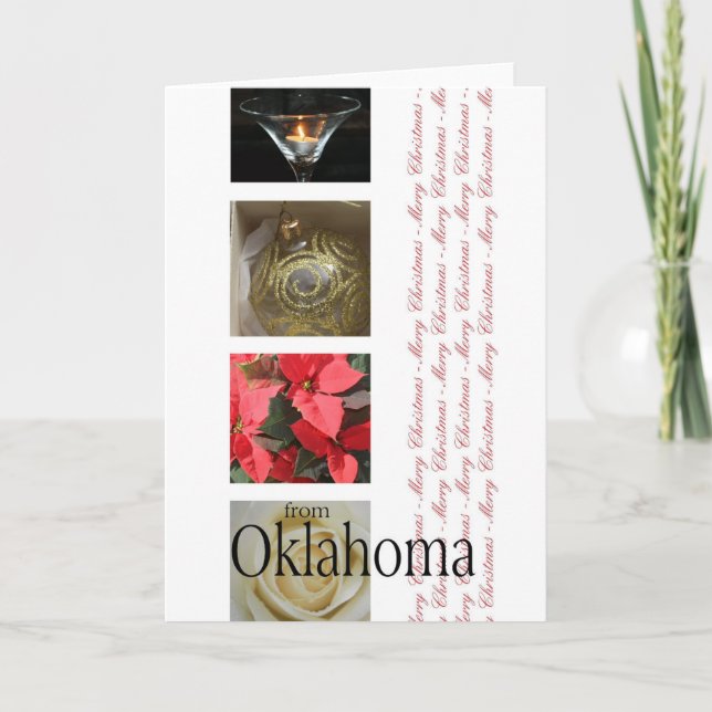Festividades Cartão de Natal de Oklahoma, específico do estado (Frente)