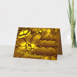 Festividades Cartão de Natal de ouro