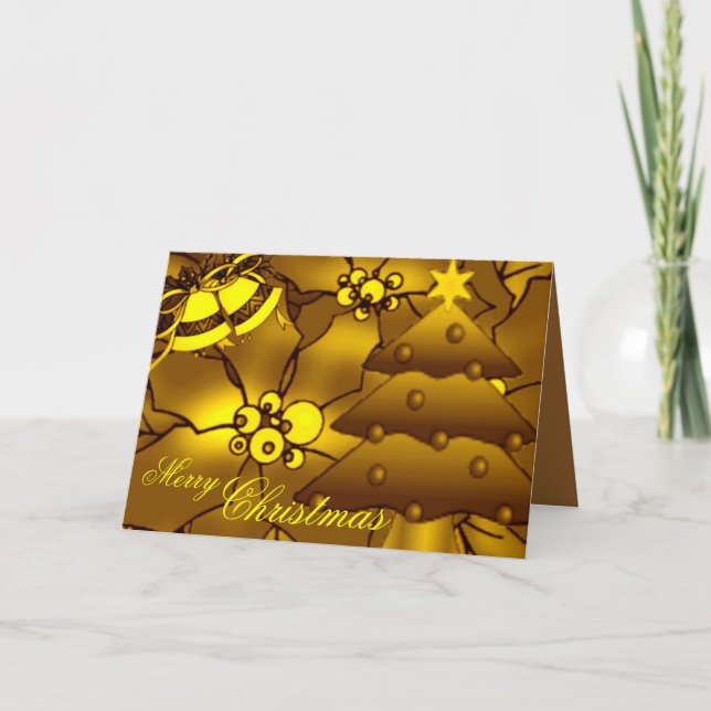 Festividades Cartão de Natal de ouro (Frente)