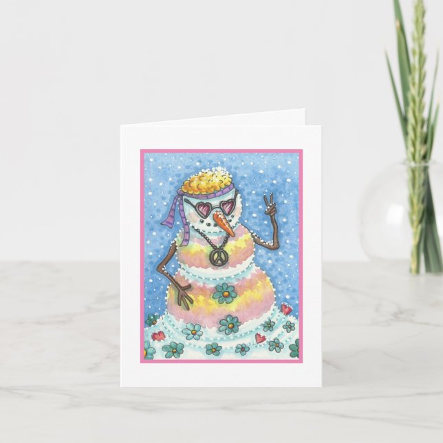 FESTIVIDADES CARTÃO DE NATAL DE PACE COM BONECA DE NEVE GROOVY  (Frente)
