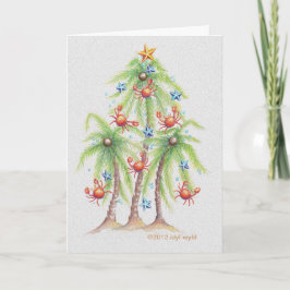 Festividades Cartão de Natal de palmeira tropical