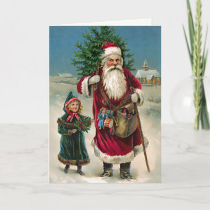 Festividades Cartão de Natal de Papais noeis com raiva
