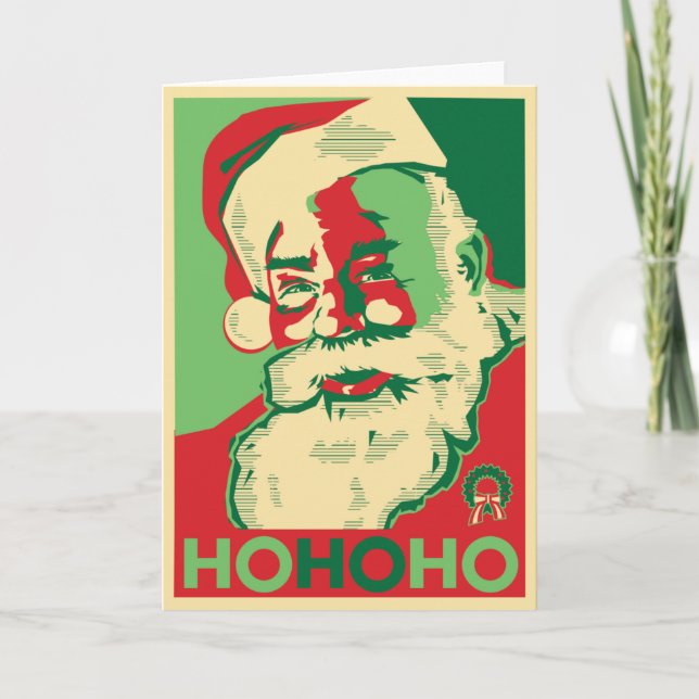 Festividades Cartão de Natal de papais noeis - HoHoHo (Frente)