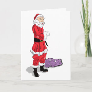 Festividades Cartão de Natal de Papais noeis magros