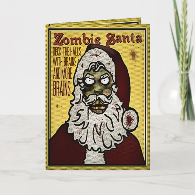 Festividades Cartão de Natal de Papais noeis Zombie (Frente)