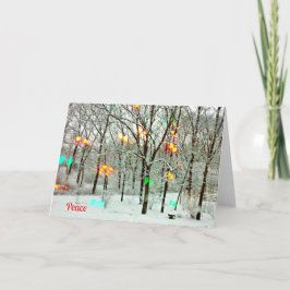 Festividades Cartão de Natal de Paz com Luzes de Natal