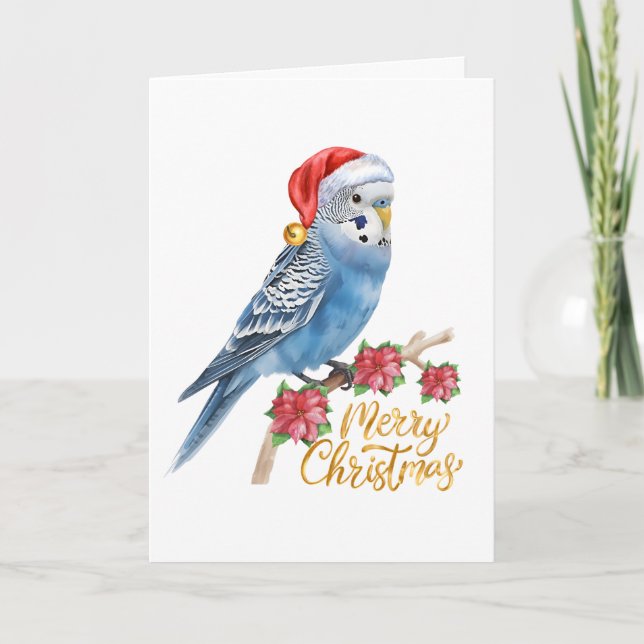 Festividades Cartão de Natal de Periquito (Frente)