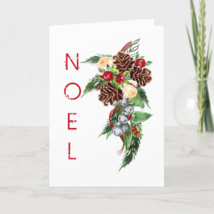 Festividades Cartão de Natal de Pine Cones e rosas