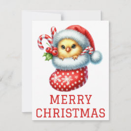 Festividades Cartão de Natal de Pintinho bonito