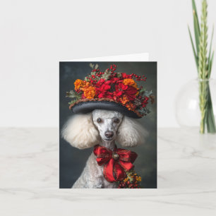 Festividades Cartão de Natal de Poodle Elegante Cão Vitoriano