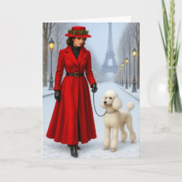 Festividades Cartão de Natal de Poodle Standard