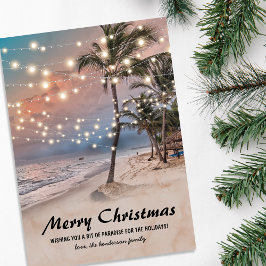 Festividades Cartão de Natal de Praia Costeira Tropical