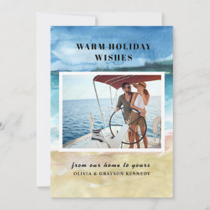 Festividades Cartão de Natal de Praia de Fotografia Land & Sea