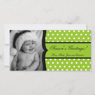 Festividades Cartão de Natal de Quadro Polka Branco 4x8
