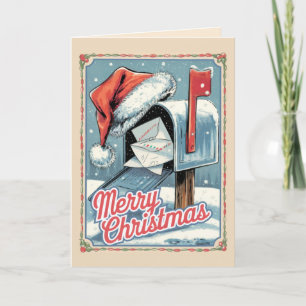 Festividades Cartão de Natal de Quatro Páginas EDITABLE Vintage