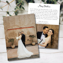 Cartão de Natal de Recém-Casados com Foto em Págin