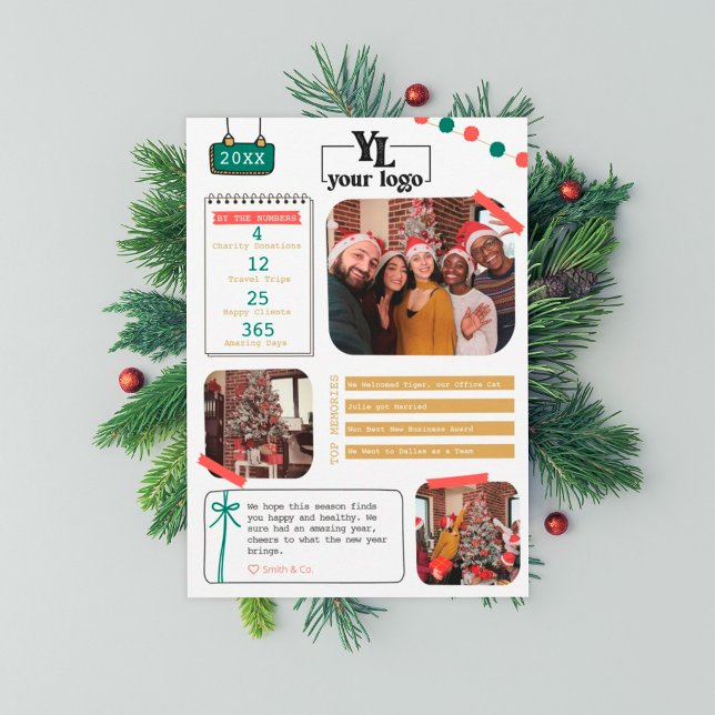 Festividades Cartão de Natal de Revisão de Ano da Empresa (Criador carregado)