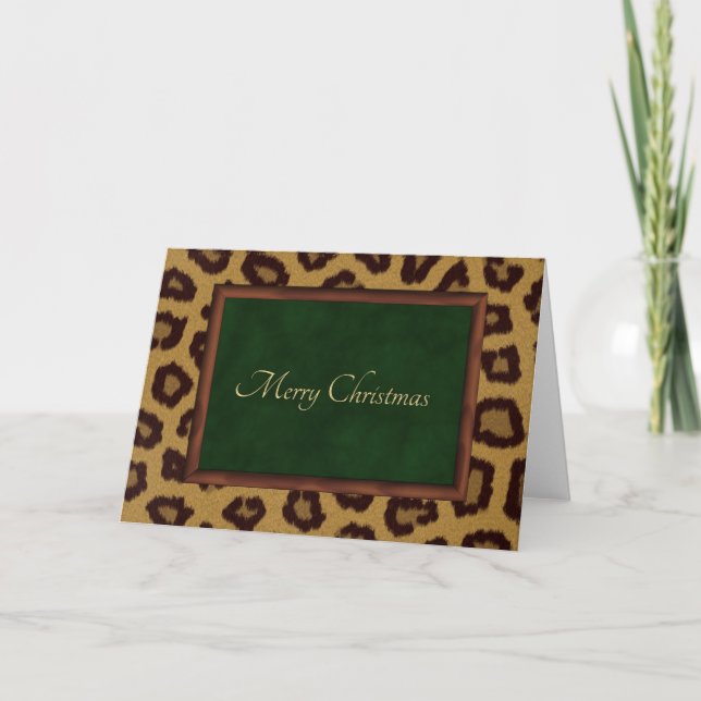 Festividades Cartão de Natal de Rico Leopardo (Frente)