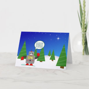 Festividades Cartão de Natal de Robô Bonito