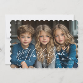 Festividades Cartão de Natal de Script Elegante Hallelujah