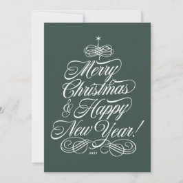 Festividades Cartão de Natal de Script em Verde