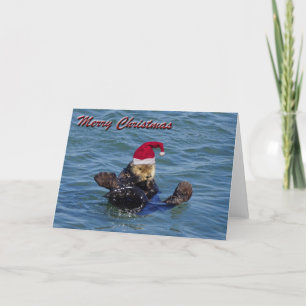 Festividades Cartão de Natal de Sea Otter
