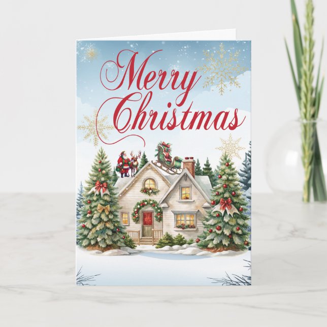 Festividades Cartão de Natal de Seguro Doméstico Engraçado (Frente)